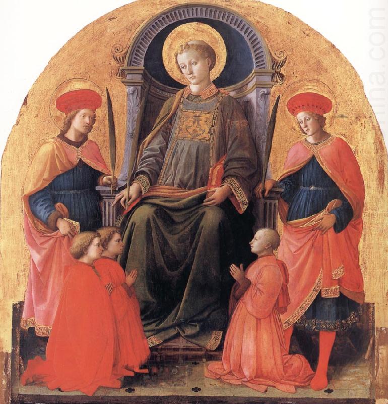 Fra Filippo Lippi St Lawrence Enthroned with Sts Cosmas and Damian,Other Saints and Donors china oil painting image